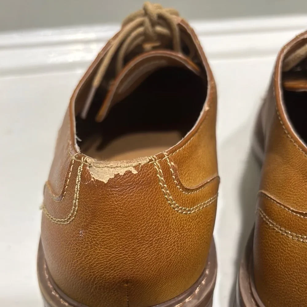 Men's Perry Ellis Tan Leather “Sterling” Business Casual Loafer-size 12